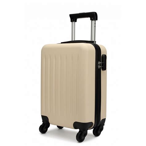 K1872L-KONO ABS HARD SHELL SUITCASE 3 PIECES SET WITH SPINNING WHEELS LUGGAGE BEIGE