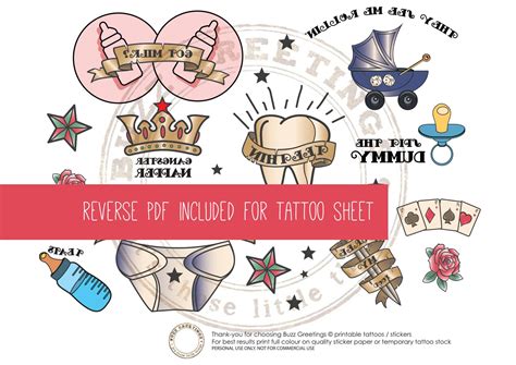 FUNNY BABY Tattoos/stickers Digital Download - Etsy Australia