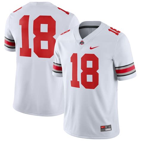 Nike #18 Ohio State Buckeyes White 2018 Game Football Jersey