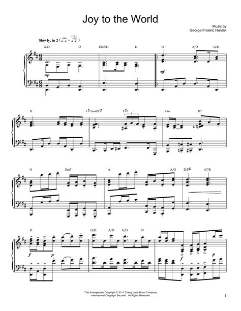 Joy To The World sheet music by Isaac Watts (Piano – 85401)