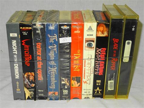 10 VINTAGE HORROR VHS TAPES