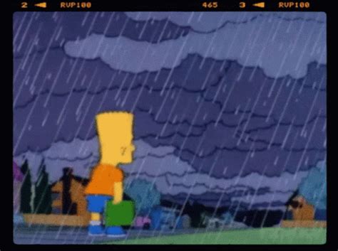 Sad Bart Simpson GIF - Sad Bart Simpson Rain - Discover & Share GIFs