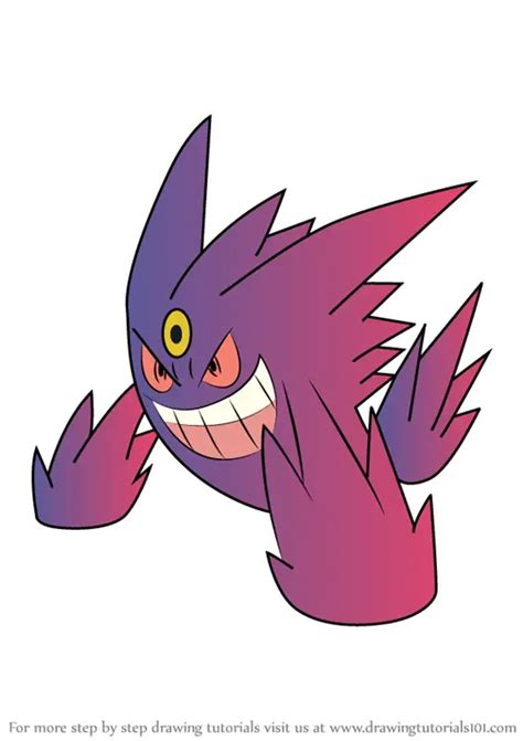 Learn How to Draw Mega Gengar from Pokemon (Pokemon) Step by Step ...