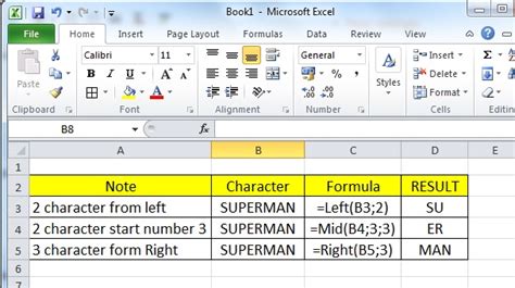 MS Excel LEFT, MID, RIGHT Formula - Tech Lifestyle