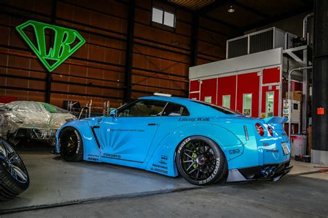 Bright Blue Liberty Walk Nissan GT-R Posing - GTspirit