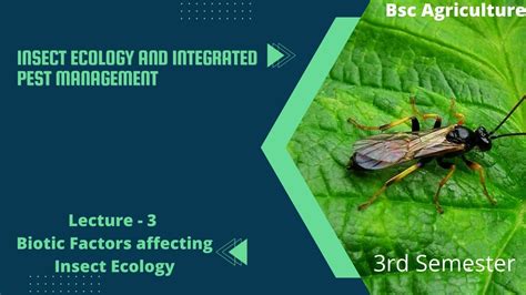 INSECT ECOLOGY | Lec - 3 Biotic factors affecting Insect Ecology | Go ...