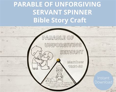 Parable of Unforgiving Servant, Sunday School Activities, Kids Bible Craft, Matthew 18, Bible ...