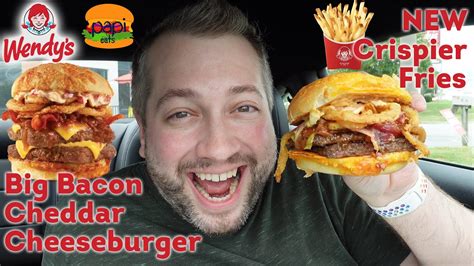 Wendy's Big Bacon Cheddar Cheeseburger & NEW French Fries - Review - YouTube