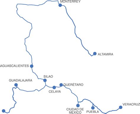 Train Network Ferromex Network Cities Cross Border - Map, HD Png Download - 3011x2252(#4360377 ...