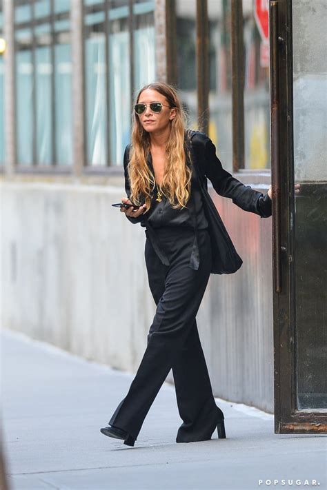 Mary-Kate Olsen Black Suit 2018 | POPSUGAR Fashion