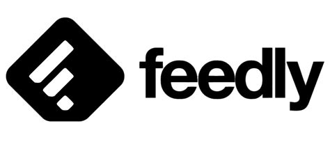 Download Feedly black logo landscape transparent PNG