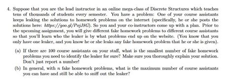 Solved Suppose that you are the lead instructor in an online | Chegg.com