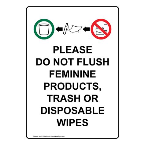 Free Printable Please Do Not Flush Feminine Products Sign - Printable ...