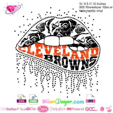 lllᐅ Cleveland Browns Elf Rhinestone SVG - Digital bling template