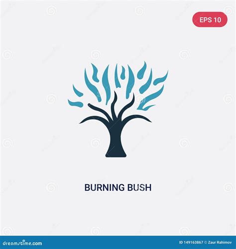 Two Color Burning Bush Vector Icon from Religion Concept. Isolated Blue ...