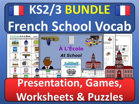 French School Vocabulary Mon Ecole BUNDLE | Teaching Resources