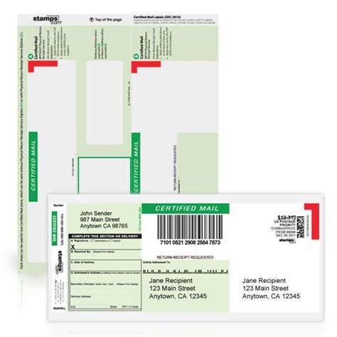 Certified Mail Labels & Envelopes – Stamps