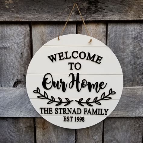 Personalized Welcome Sign Wooden Welcome To Our Home Wall | Etsy | Shiplap sign, Wooden signs ...