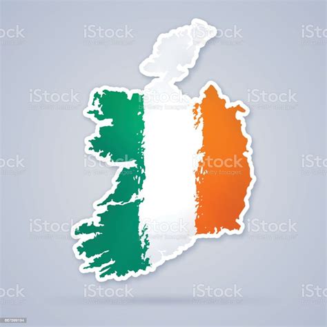 Irish Flag Map Stock Illustration - Download Image Now - Flag, Ireland, Map - iStock