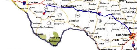 Map from San Antonio to Fort Davis - Fort Davis National Historic Site (U.S. National Park Service)