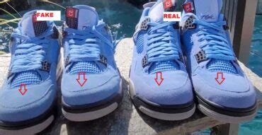 How To Spot & Identify The Fake Air Jordan 4 UNC University Blue