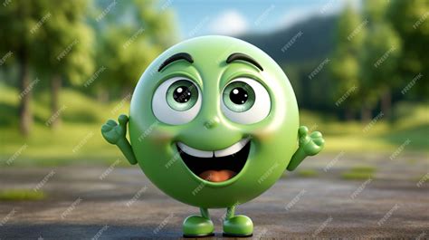 Premium AI Image | 3D ball emoji character in happy emotion action on orange