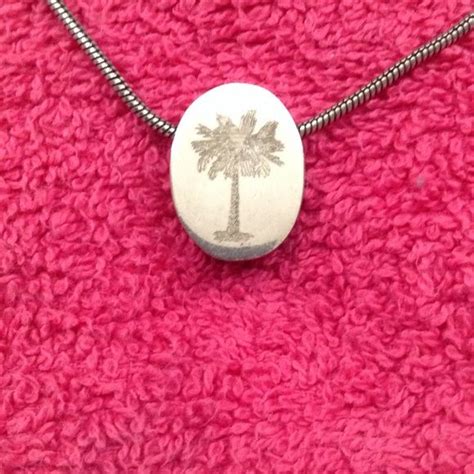 Sterling Silver Monogrammed Palmetto Tree Necklace | Silver monogram, Handmade jewelry necklace ...