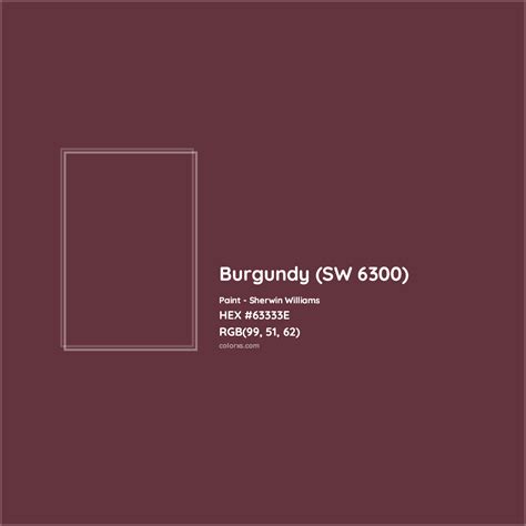 Sherwin Williams Burgundy (SW 6300) Paint color codes, similar paints ...