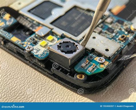 Mobile Phone Camera Module on the Motherboard of the Smartphone Stock Image - Image of ...