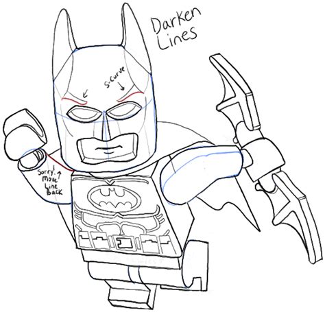 How to Draw Lego Batman Minifigure with Easy Step by Step Drawing Tutorial – How to Draw Step by ...