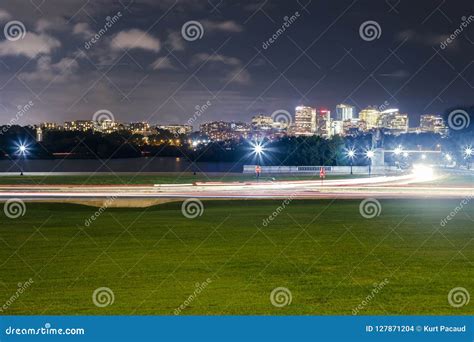 Skyline Washington DC at Night Editorial Stock Image - Image of ...