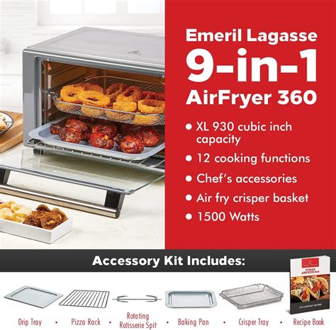 Buy Emeril Lagasse Power Air Fryer 360 Better Than Convection Ovens Hot Air Fryer Oven, Toaster ...