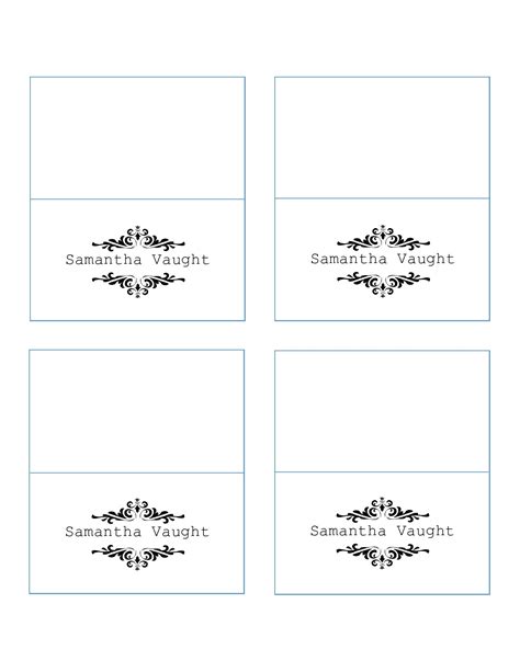 Printable Place Card Template Word