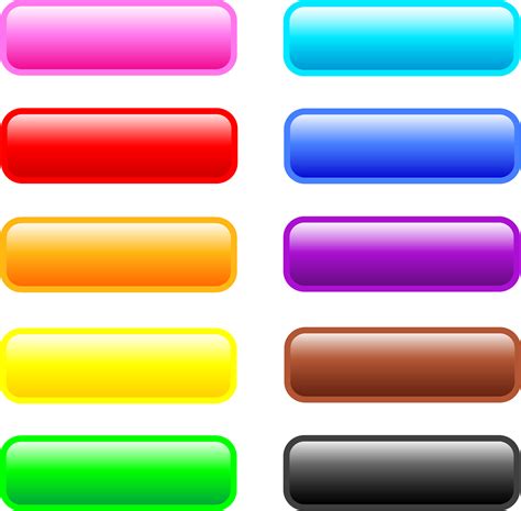 Ten Glossy Rectangle Web Buttons - Free Clip Art