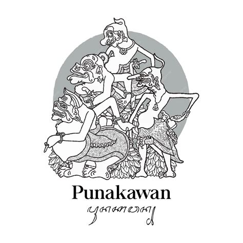 Premium Vector | Black and White Punakawan wayang illustration. Hand ...