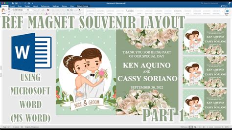 WEDDING REF MAGNET SOUVENIR LAYOUT USING MICROSOFT WORD | PART 1 | SAGE ...