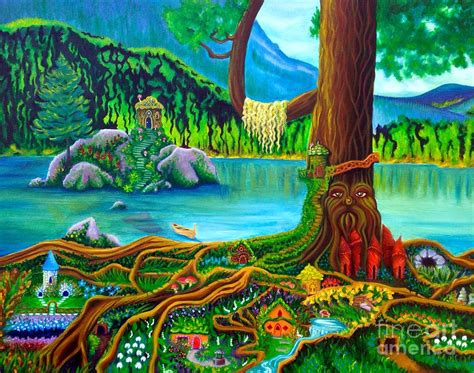 Gnome Village Painting by Julia Dangaran - Fine Art America