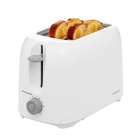 OVENTE Electric 2-Slice Toaster Machine, with 6-Shade Toast Setting, for Toasting Bread, Bagels ...