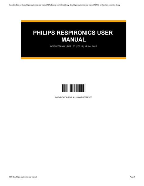 Philips respironics user manual by i135 - Issuu