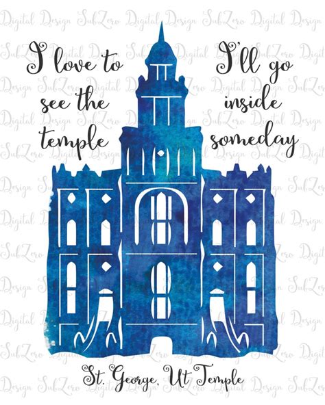 LDS Temple Print St. George Utah Temple Watercolor Temple - Etsy