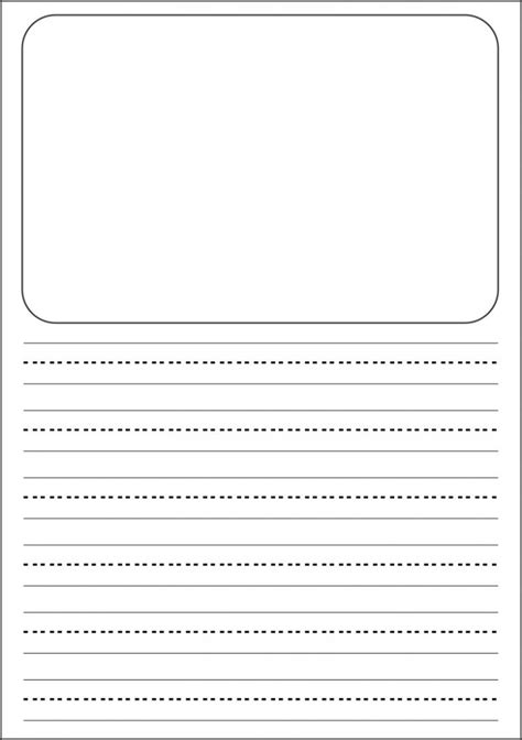 Free Printable Writing Paper With Picture Box [PDF] + Primary Dashed Paper Templates ...