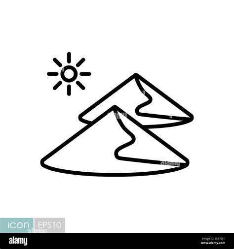 Sand dunes vector icon. Nature sign. Graph symbol for travel and ...