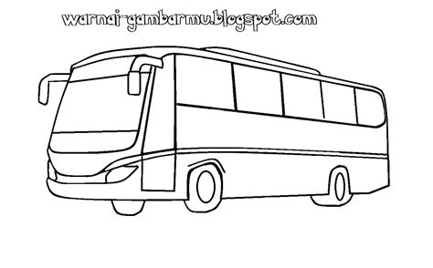 Mewarnai Gambar Bus - Mewarnai Gambar