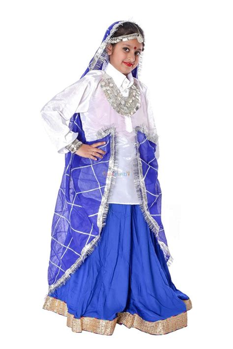 Haryanvi Dance Lehenga Fancy Dress In Blue & White Color Combination at ₹ 899 | Dancing Dress in ...