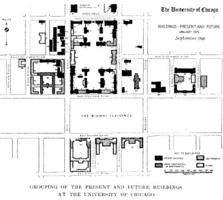 Map of the courtyards and buildings at the University of Chicago ...