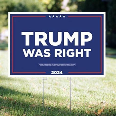 Trump 2024 Was Right Yard Sign 24"x18" - Trump 2024