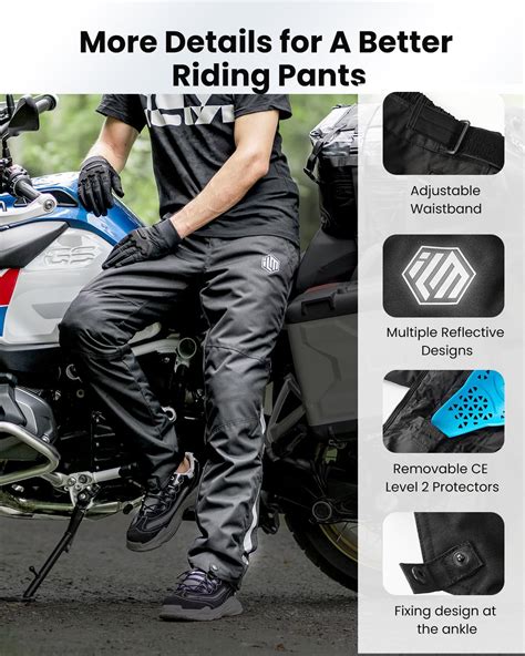 ILM Detachable Winter Motorcycle Riding Pants Men CE 2 Armored with ...