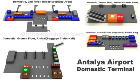 Antalya Airport Domestic Terminal Map - Ontheworldmap.com