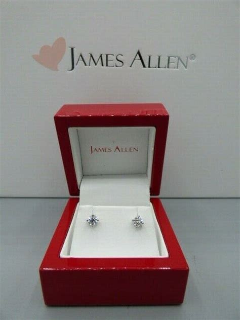 James Allen Platinum Four Pronged Diamond Stud Earrings .75 CTW #Stud | Diamond studs, Diamond ...