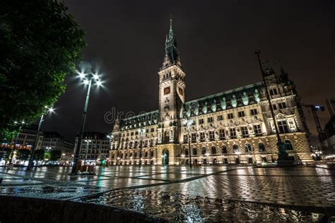 Hamburg City Hall - Rathaus, Germany. Night, Long Exposure. Editorial Photo - Image of germany ...